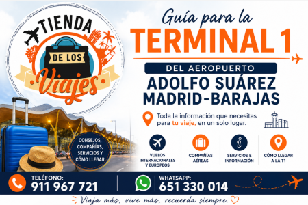 Guia para la  Terminal 1 del Aeropuerto de Madrid-Barajas con TD Viajes