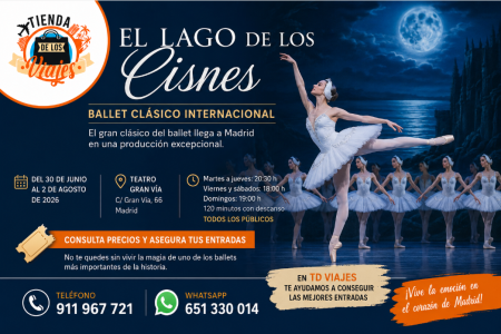 El Lago de los Cisnes en Madrid 2026: entradas para el gran clásico del ballet en el Teatro Gran Vía