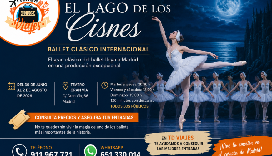 El Lago de los Cisnes en Madrid 2026: entradas para el gran clásico del ballet en el Teatro Gran Vía