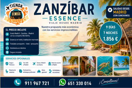 Viaje a Zanzíbar desde Madrid 2026 | Vuelo + Hotel + Traslados | TD Viajes
