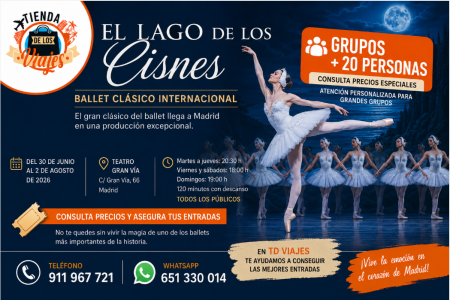 Entradas para grupos de más de 20 personas: El Lago de los Cisnes en Madrid 2026
