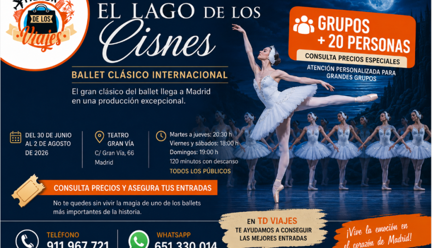 Entradas para grupos de más de 20 personas: El Lago de los Cisnes en Madrid 2026