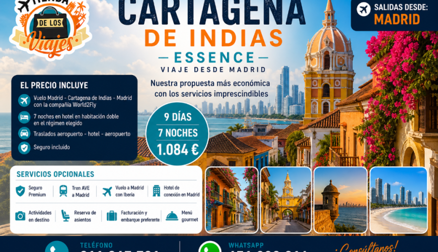 Viaje a Cartagena de Indias desde Madrid 2026 | Vuelo + Hotel | TD Viajes