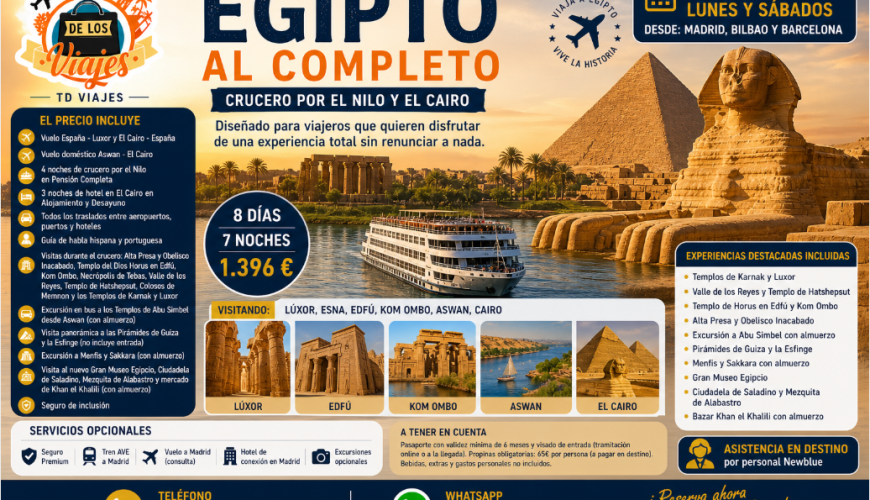 Viaje a Egipto al Completo 2026 | Crucero por el Nilo + El Cairo | TD Viajes