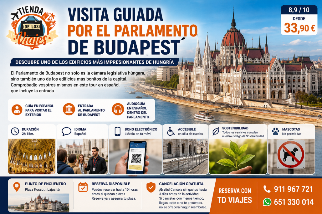 Visita Guiada por el Parlamento de Budapest: Descubre el Edificio Más Impresionante de Hungría con TD Viajes