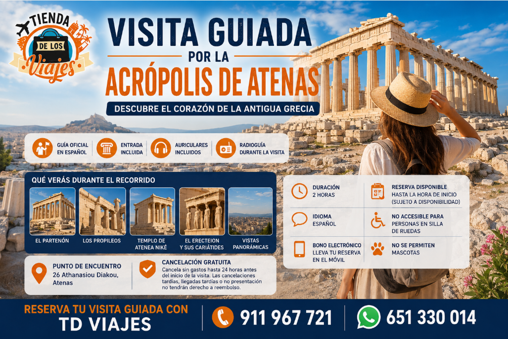 Visita Guiada por la Acrópolis de Atenas: Descubre el Corazón de la Antigua Grecia con TD Viajes
