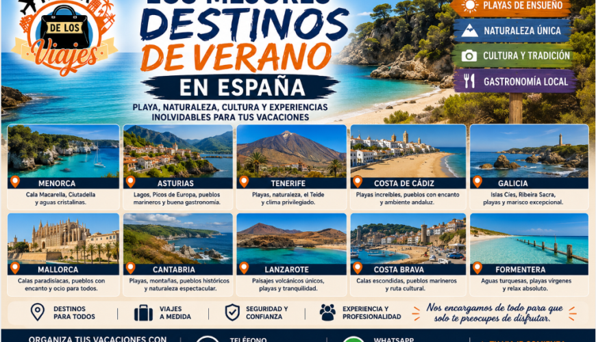 LOS MEJORES DESTINOS DE VERANO EN ESPAÑA PLAYA, NATURALEZA, CULTURA Y EXPERIENCIAS INOLVIDABLES PARA TUS VACACIONES con TD Viajes