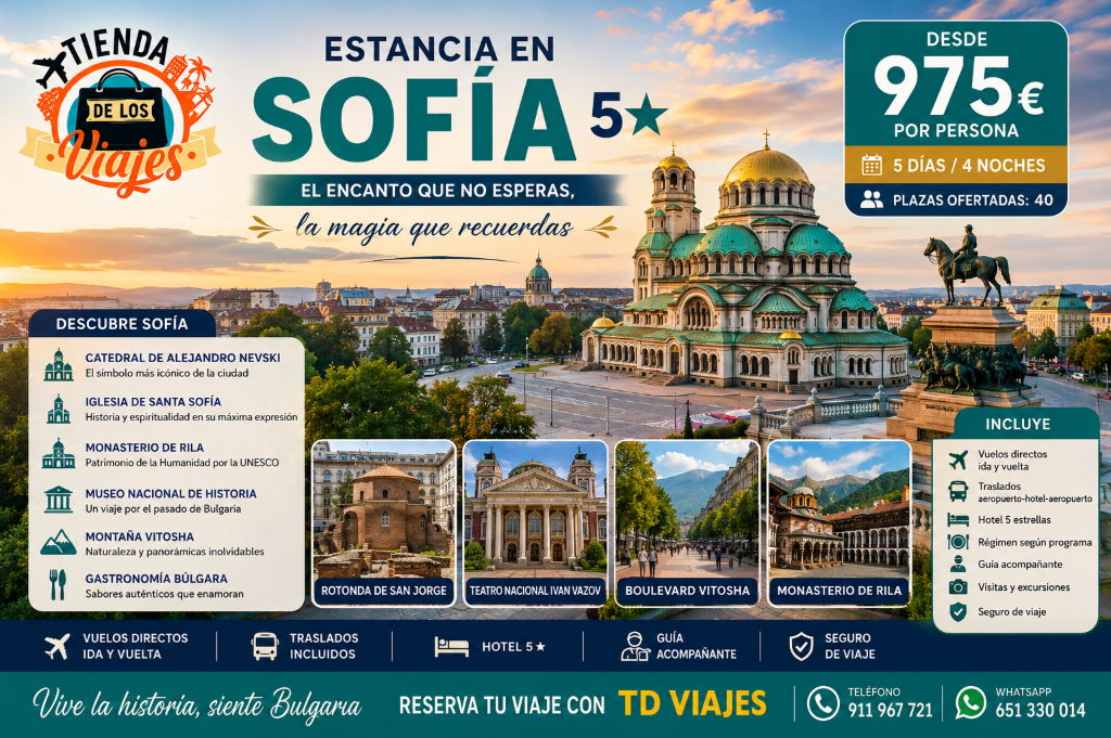 ESTANCIA EN SOFÍA 5★ DESCUBRE LA ELEGANCIA Y LA HISTORIA DE BULGARIA