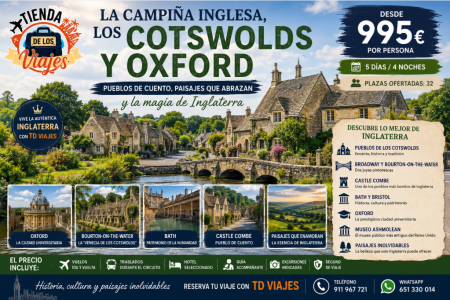 LA CAMPIÑA INGLESA, LOS COTSWOLDS Y OXFORD PUEBLOS DE CUENTO Y PAISAJES INOLVIDABLES EN INGLATERRA con TD Viajes