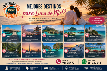 MEJORES DESTINOS PARA LUNA DE MIEL EN 2026 LOS VIAJES MÁS ROMÁNTICOS PARA CELEBRAR EL COMIENZO DE UNA NUEVA VIDA JUNTOS con TD Viajes