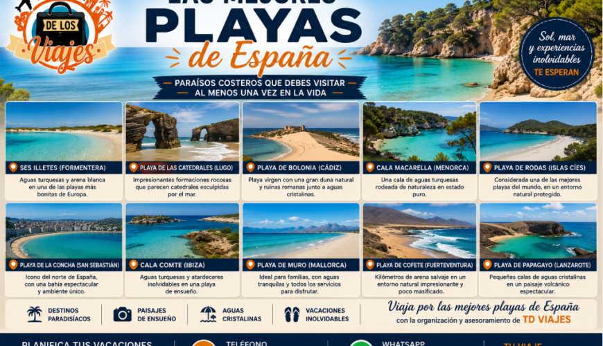 LAS MEJORES PLAYAS DE ESPAÑA UN RECORRIDO POR LOS PARAÍSOS COSTEROS MÁS ESPECTACULARES DEL PAÍS con TD Viajes