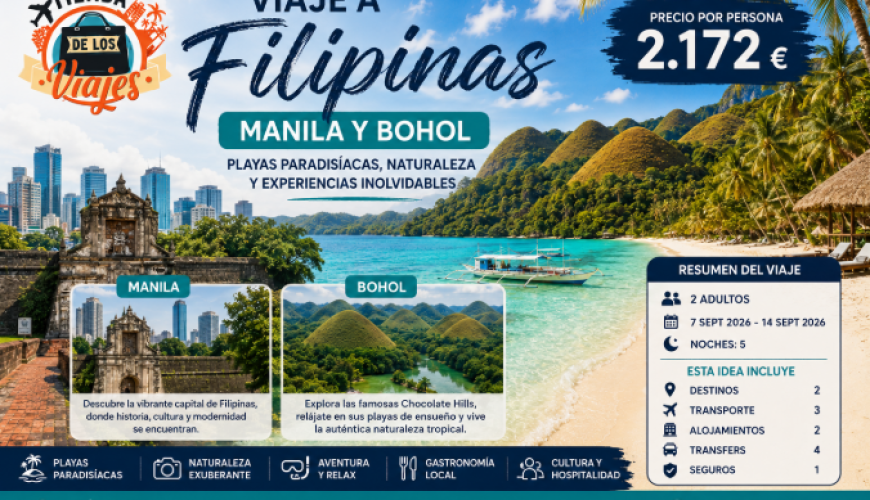 VIAJE A FILIPINAS: MANILA Y BOHOL, DESCUBRE PLAYAS PARADISÍACAS Y NATURALEZA EXCEPCIONAL con TD Viajes