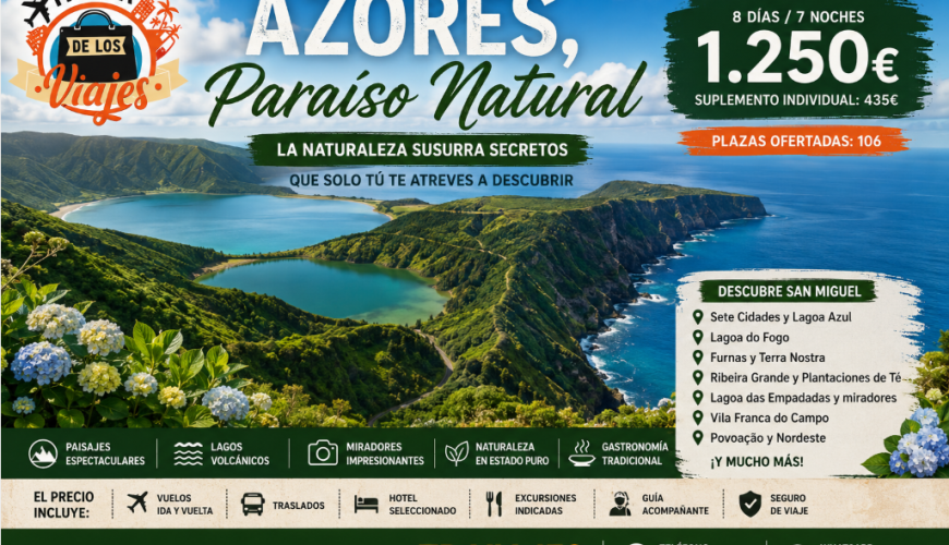 AZORES, PARAÍSO NATURAL DEL ATLÁNTICO con TD Viajes
