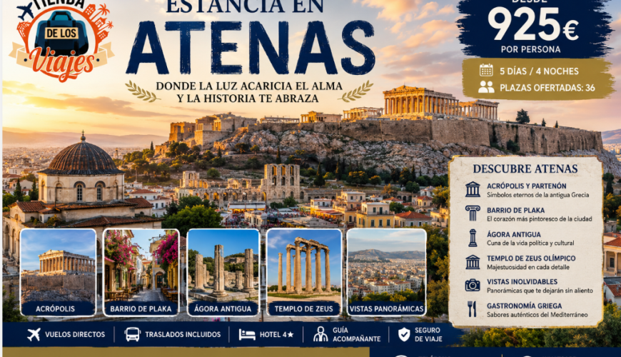 ESTANCIA EN ATENAS DESCUBRE LA CUNA DE LA CIVILIZACIÓN OCCIDENTAL con TD Viajes