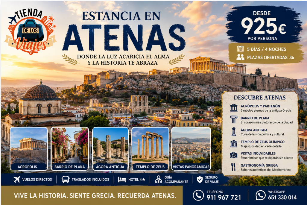 ESTANCIA EN ATENAS DESCUBRE LA CUNA DE LA CIVILIZACIÓN OCCIDENTAL con TD Viajes