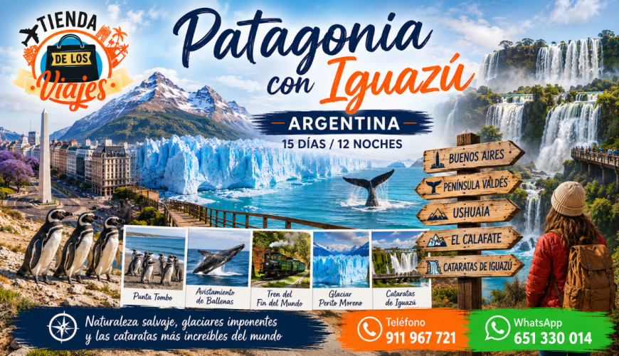 Patagonia con Iguazú: El Gran Viaje por la Patagonia Argentina y las Cataratas de Iguazú con TD Viajes