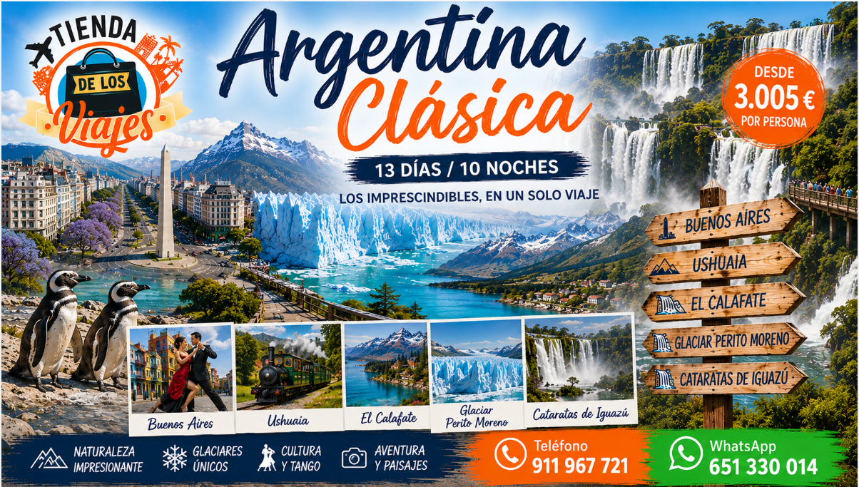 Argentina Clásica: Buenos Aires, Patagonia e Iguazú en 13 Días con TD Viajes