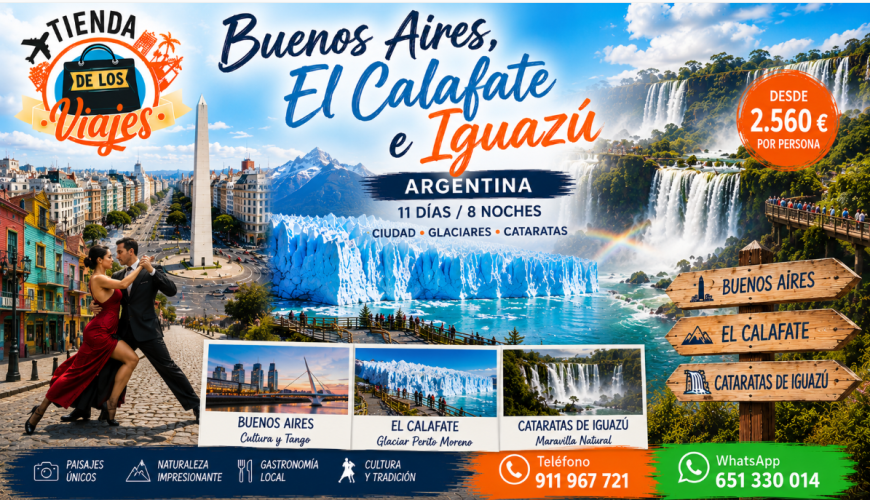Buenos Aires, El Calafate e Iguazú: Lo Mejor de Argentina en 11 Días con TD Viajes