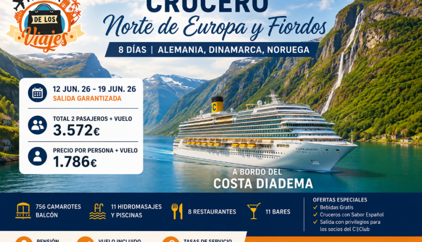 Crucero Norte de Europa y Fiordos Noruegos 2026: Una Experiencia Inolvidable con Costa Diadema con TD Viajes