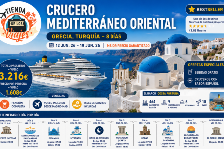 Crucero Mediterráneo Oriental 2026: Grecia, Turquía y las Islas Griegas con Vuelo Incluido con TD Viajes