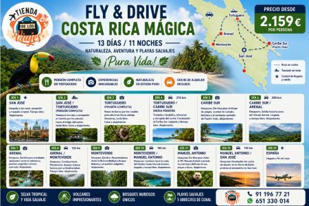 Fly & Drive Costa Rica Mágica con Manuel Antonio: La Ruta Perfecta por Costa Rica con TD Viajes