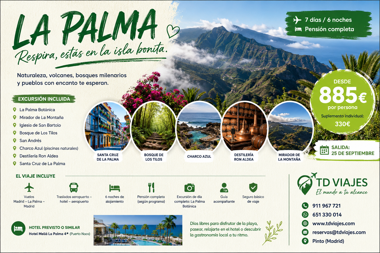 LA PALMA…Respira, estás en la isla bonita salida unica 25 de septiembre ULTIMAS plazas