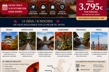 Japón en otoño 2026: descubre la Sinfonía del Otoño en el País del Sol Naciente