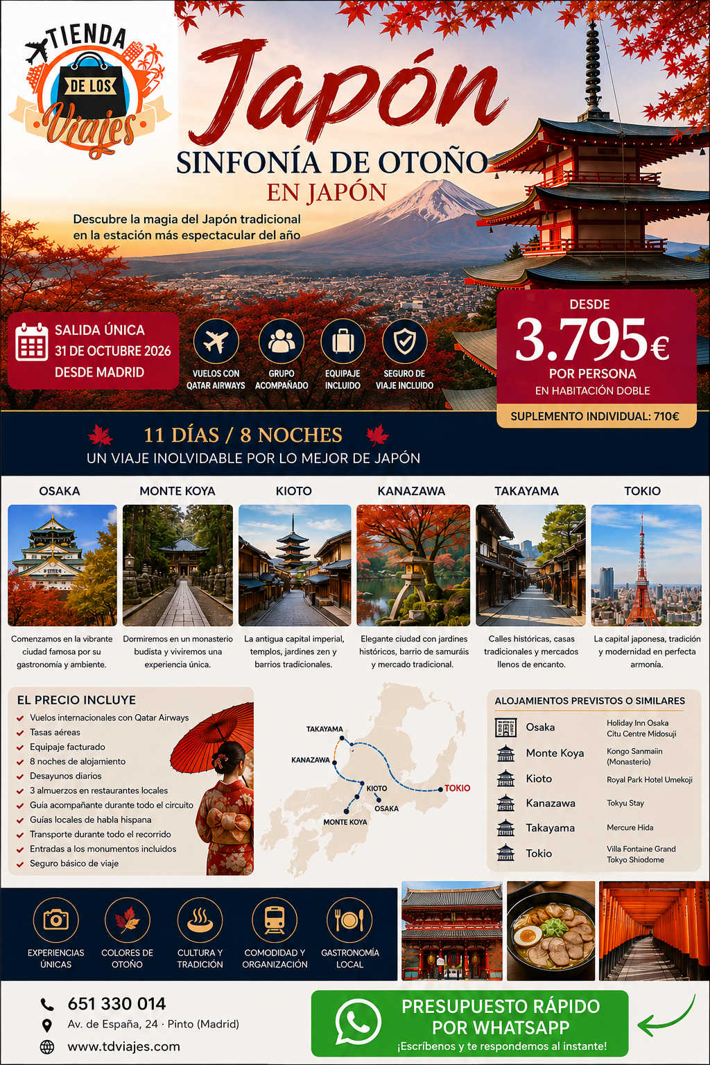Japón en otoño 2026: descubre la Sinfonía del Otoño en el País del Sol Naciente