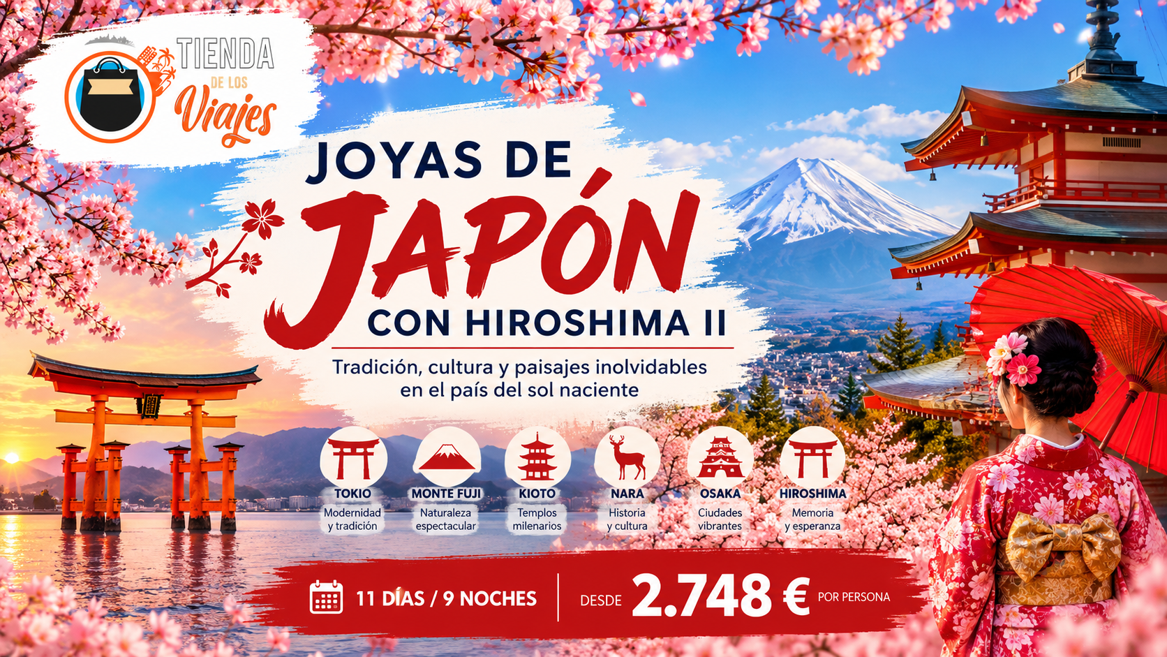 Joyas de Japón con Hiroshima: un viaje inolvidable por el país del sol naciente